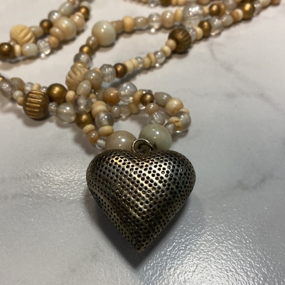 The Limited double stranded beaded heart necklace. I think vintage. So pretty! - Picture 6 of 9